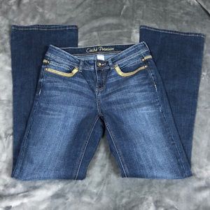 Cache Premium Gold Embellished Jeans 6